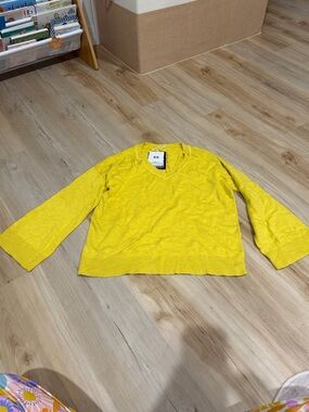 Bright Yellow V-Neck Lightweight Sweater